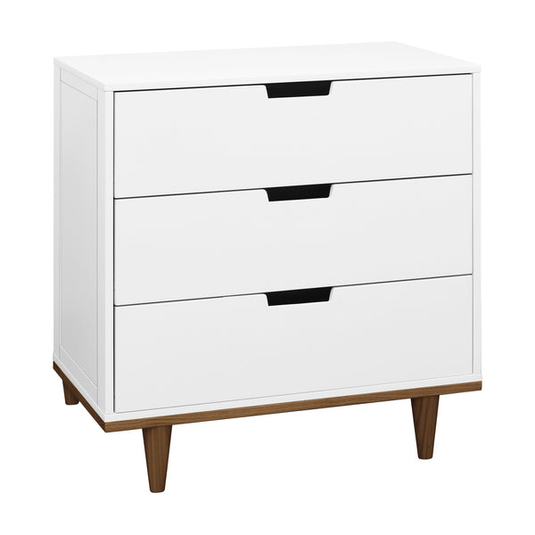 W4923WL,Marley 3-Drawer Dresser in White/Walnut White / Walnut