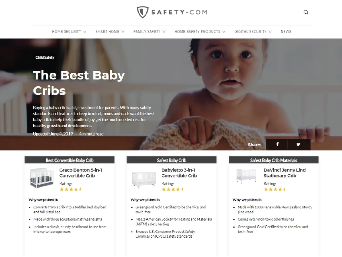 Safety.com: The Best Baby Cribs