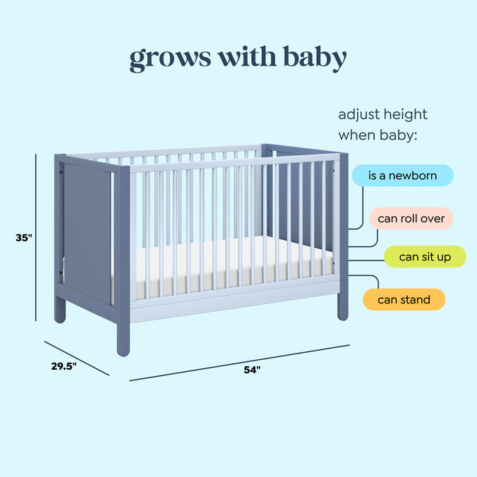 F30301CVBPB,Carter's,Marisol 4-in-1 Convertible Crib in Cove Blue/Powder Blue