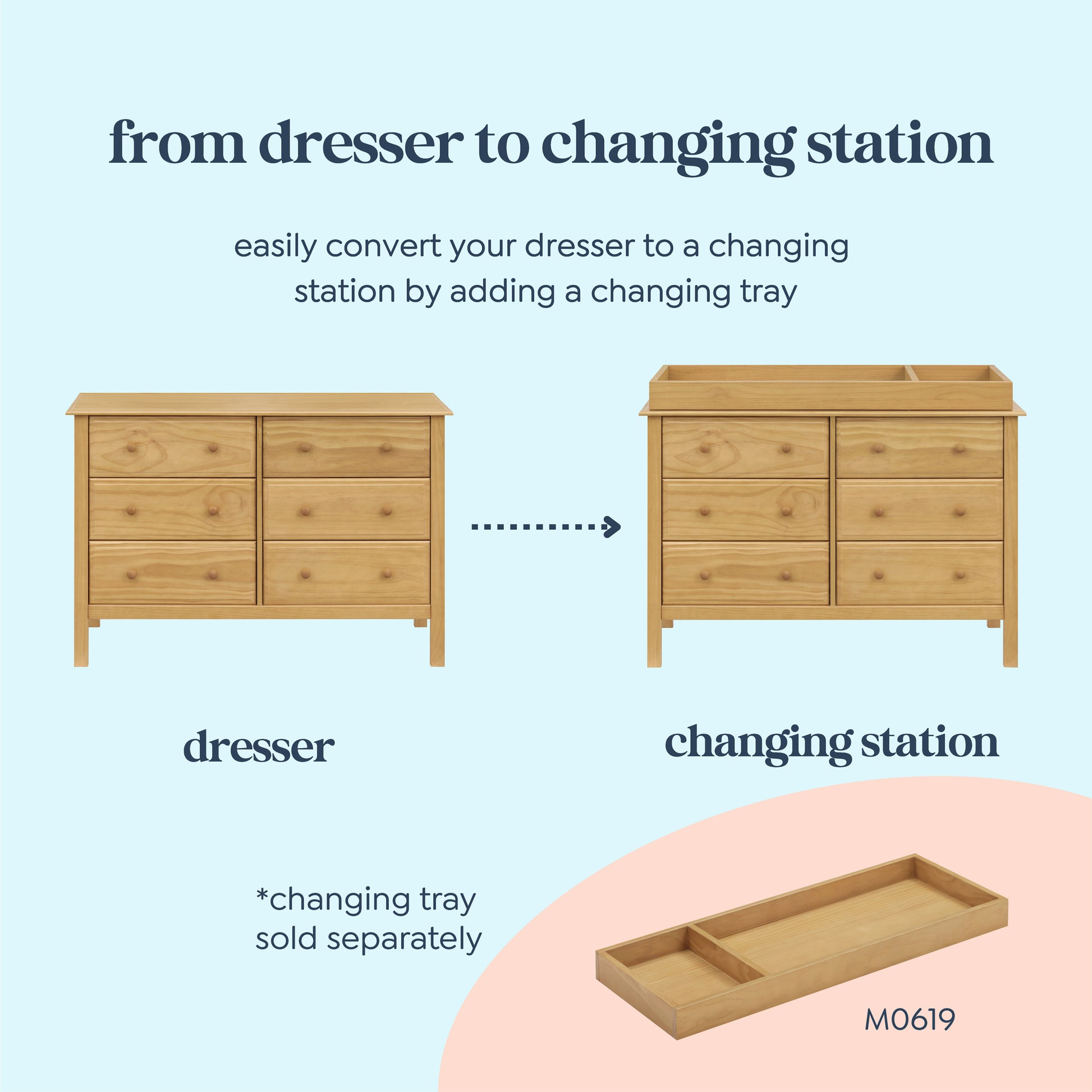 M5966HY,DaVinci,Jayden 6-Drawer Double Wide Dresser in Honey