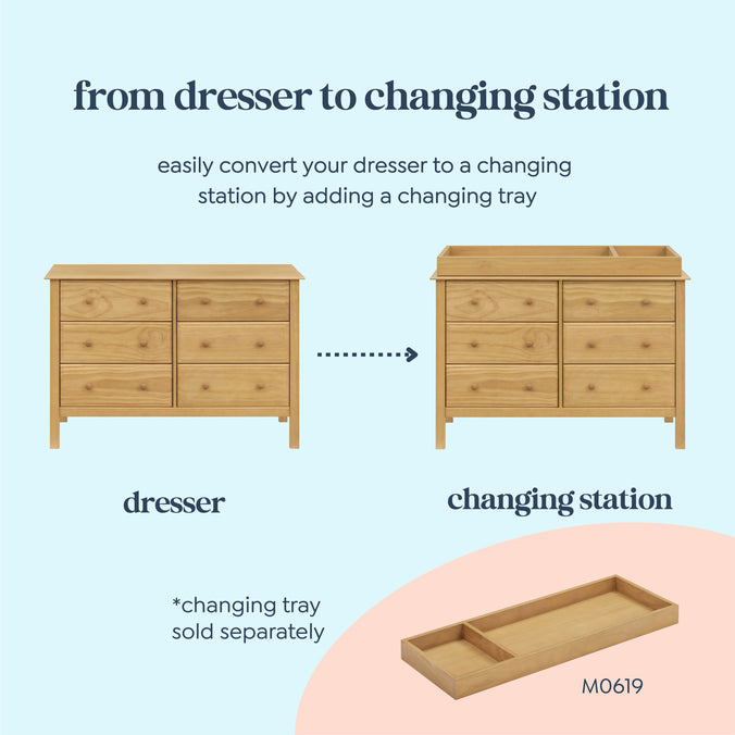 M5966HY,DaVinci,Jayden 6-Drawer Double Wide Dresser in Honey