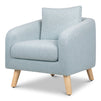 M30703HBLLF,DaVinci,Nina Kids Chair in Heathered Blue with Light Wood Feet