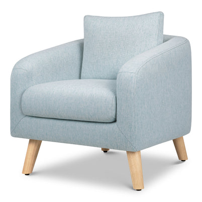 M30703HBLLF,DaVinci,Nina Kids Chair in Heathered Blue with Light Wood Feet