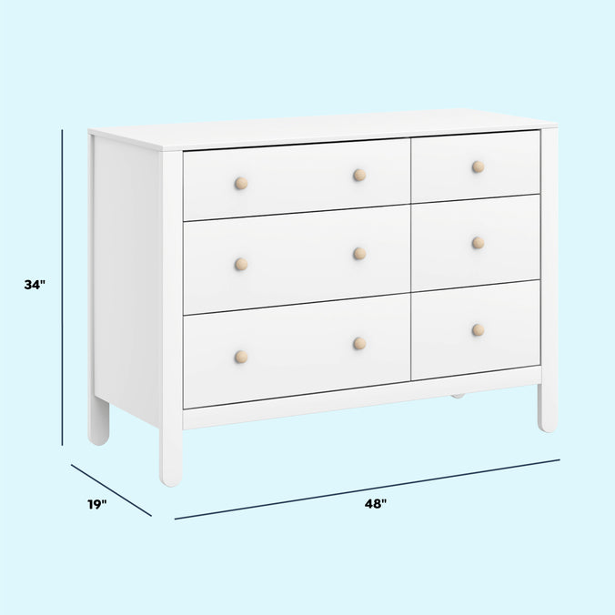 F30326WNX,Carter's,Marisol 6-Drawer Dresser in White/Washed Natural