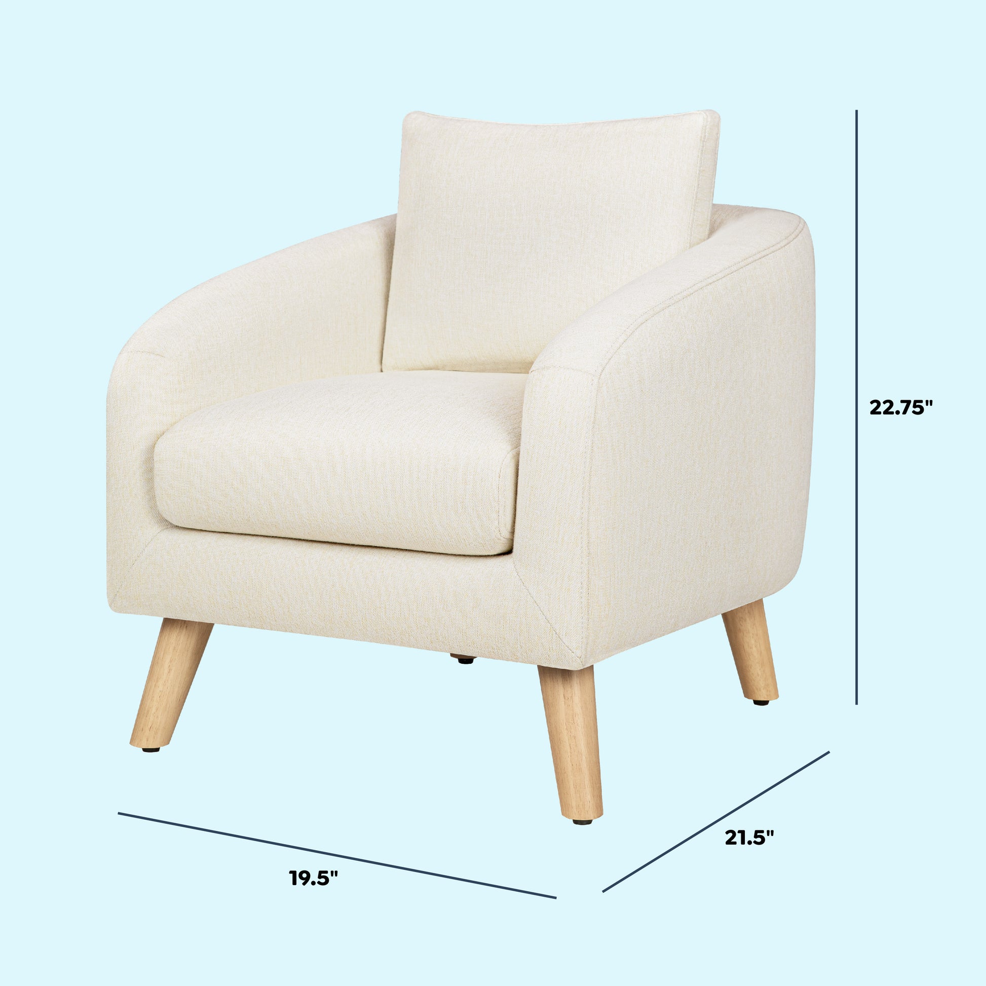 M30703VNLF,DaVinci,Nina Kids Chair in Vanilla with Light Wood Feet