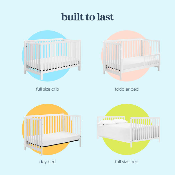F11901W,Carter's,Colby 4-in-1 Low-profile Convertible Crib in White Finish