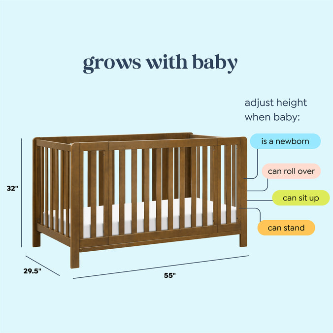 F11980L,Carter's,Colby GROW® 6-in-1 Convertible Bassinet to Crib in Walnut