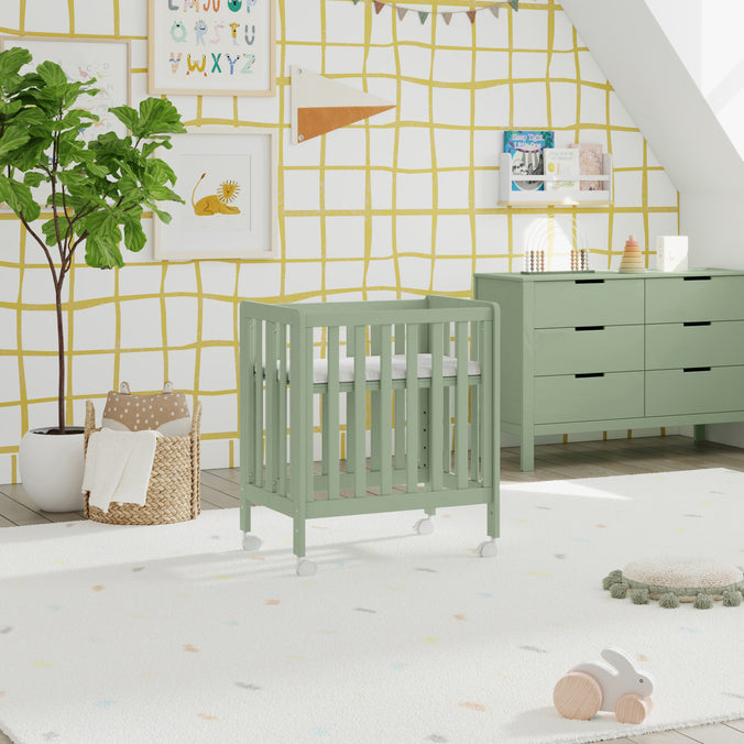 F11980LS,Carter's,Colby GROW® 6-in-1 Convertible Bassinet to Crib in Light Sage