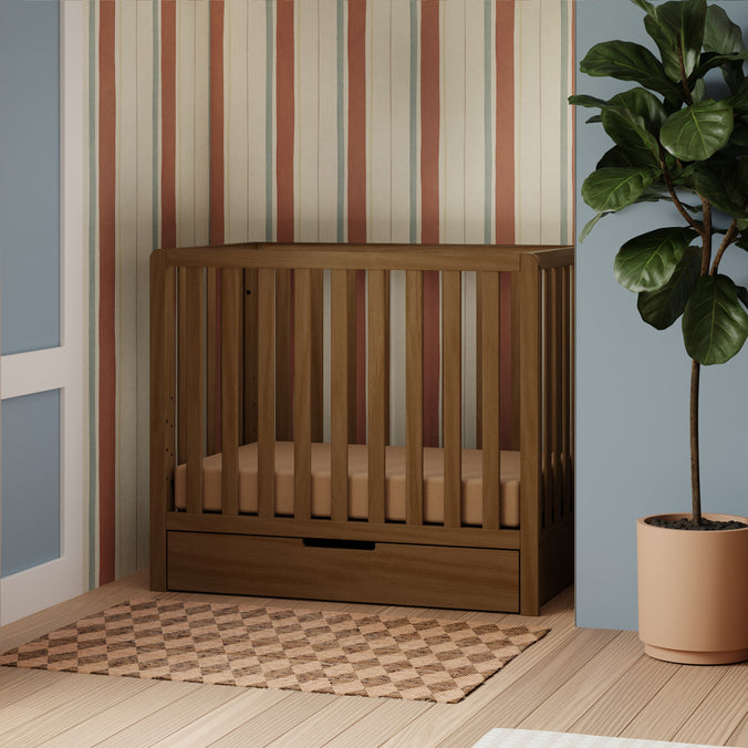 F11981L,Carter's,Colby 4-in-1 Convertible Mini Crib w/ Trundle in Walnut
