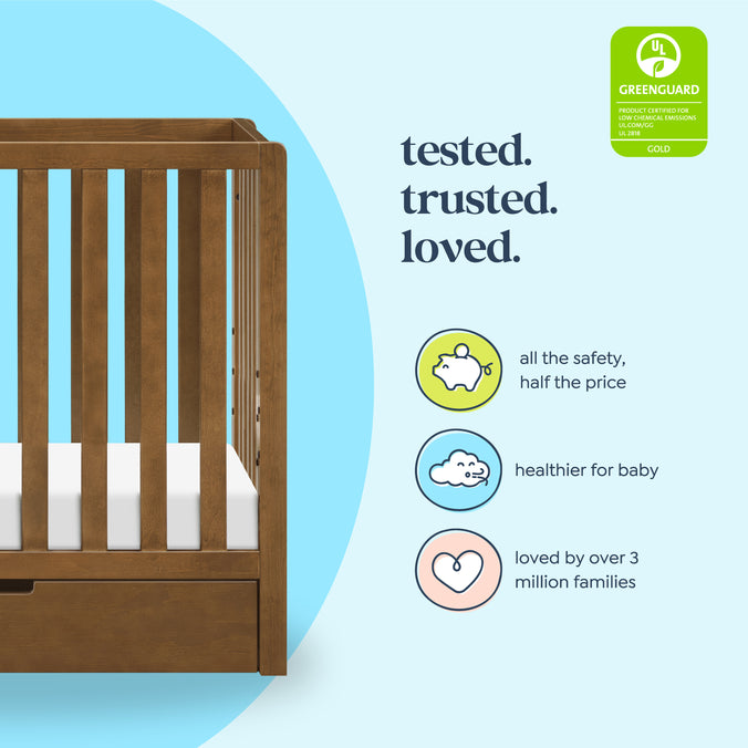 F11981L,Carter's,Colby 4-in-1 Convertible Mini Crib w/ Trundle in Walnut
