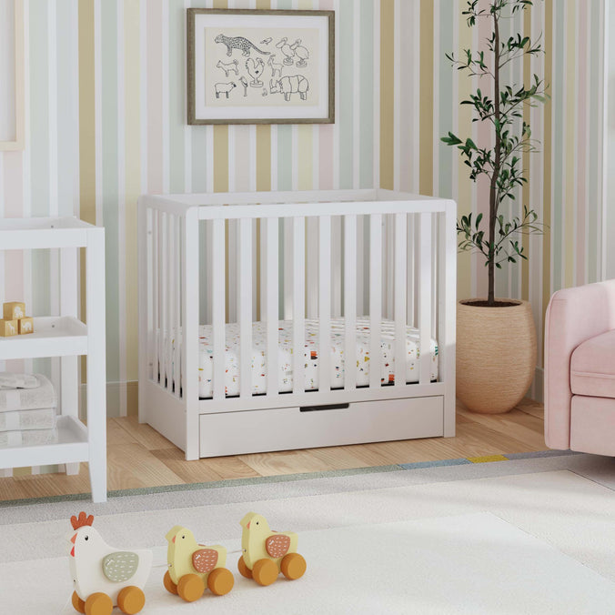 F11981W,Carter's,Colby 4-in-1 Convertible Mini Crib w/ Trundle in White