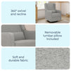 F19587FTG,Carter's,Arlo Recliner and Swivel Glider in Frost Grey