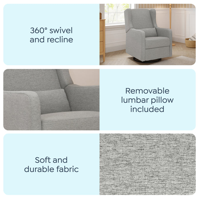 F19587FTG,Carter's,Arlo Recliner and Swivel Glider in Frost Grey