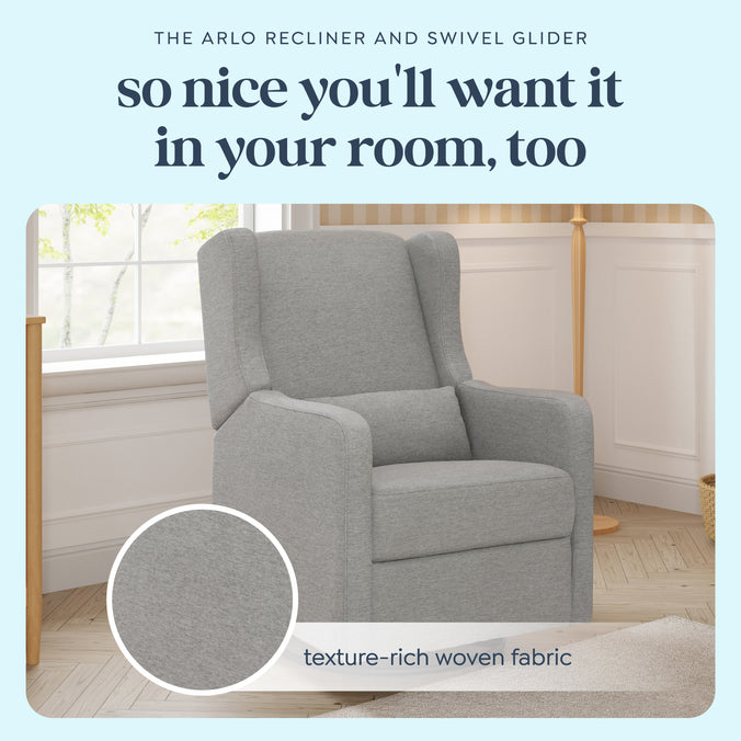 F19587FTG,Carter's,Arlo Recliner and Swivel Glider in Frost Grey
