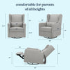 F19587FTG,Carter's,Arlo Recliner and Swivel Glider in Frost Grey