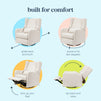 F19587PCM,Carter's,Arlo Recliner and Swivel Glider in Performance Cream Linen