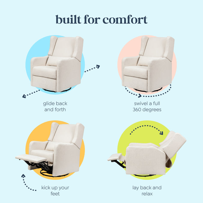 F19587PCM,Carter's,Arlo Recliner and Swivel Glider in Performance Cream Linen