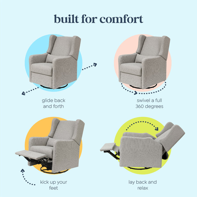 F19587PFTGRY,Carter's,Arlo Recliner and Swivel Glider in Performance Grey Linen