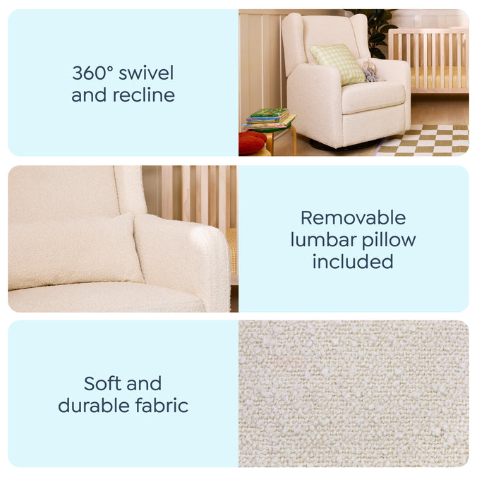 F19587WB,Carter's,Arlo Recliner and Swivel Glider in Ivory Boucle