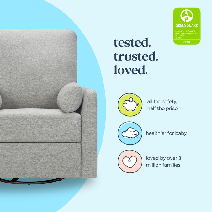 F24687FTG,Carter's,Ethan Swivel Recliner in Frost Grey