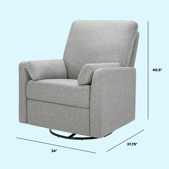 F24687FTG,Carter's,Ethan Swivel Recliner in Frost Grey