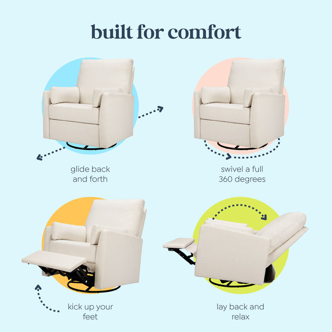 F24687PCM,Carter's,Ethan Swivel Recliner in Performance Cream Linen