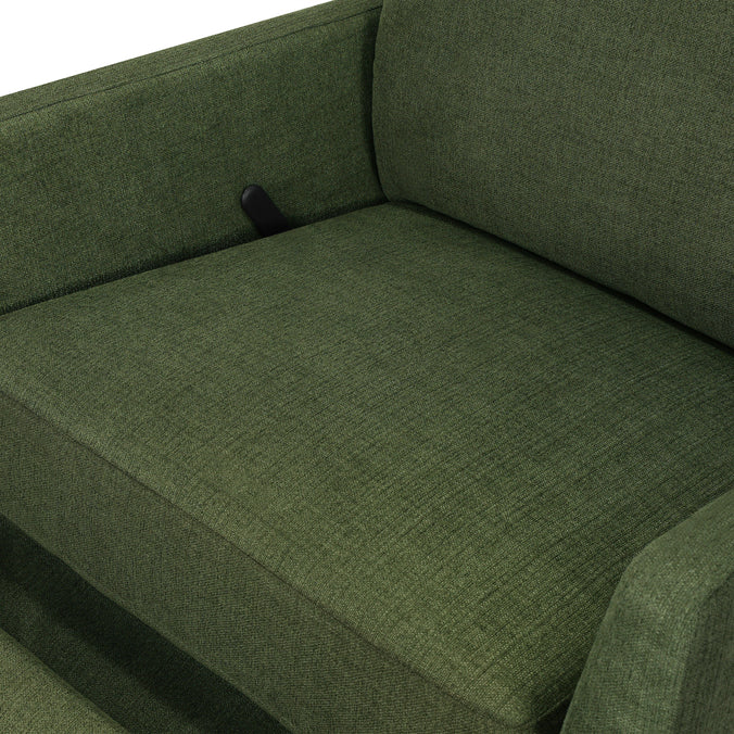 F24687PFGL,Carter's,Ethan Swivel Recliner in Performance Forest Green Linen