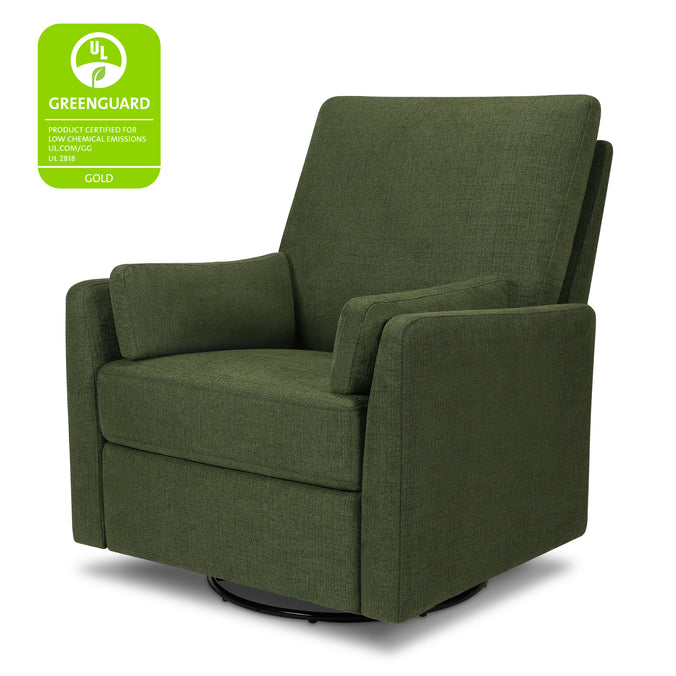 F24687PFGL,Carter's,Ethan Swivel Recliner in Performance Forest Green Linen