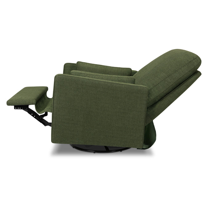F24687PFGL,Carter's,Ethan Swivel Recliner in Performance Forest Green Linen