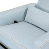 M10887HBLCM,DaVinci,Piper Recliner in Heathered Blue w/ Cream Piping