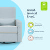 M10887HBLCM,DaVinci,Piper Recliner in Heathered Blue w/ Cream Piping