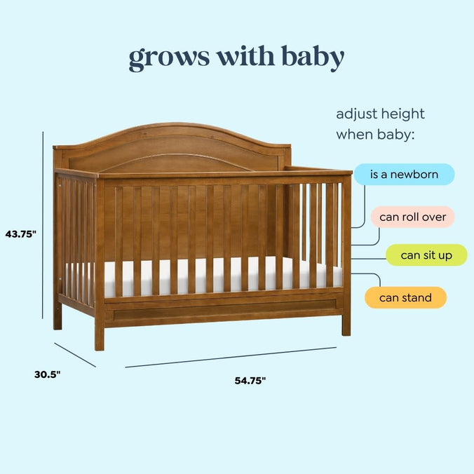 M12801CT,DaVinci,Charlie 4-in-1 Convertible Crib in Chestnut