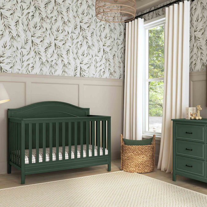 M12801FRGR,DaVinci,Charlie 4-in-1 Convertible Crib in Forest Green