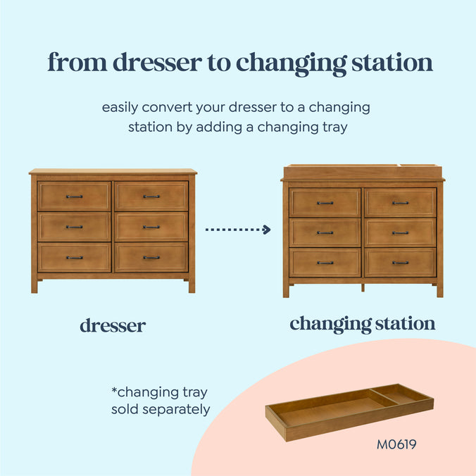 M12826CT,DaVinci,Charlie 6-Drawer Double Dresser in Chestnut