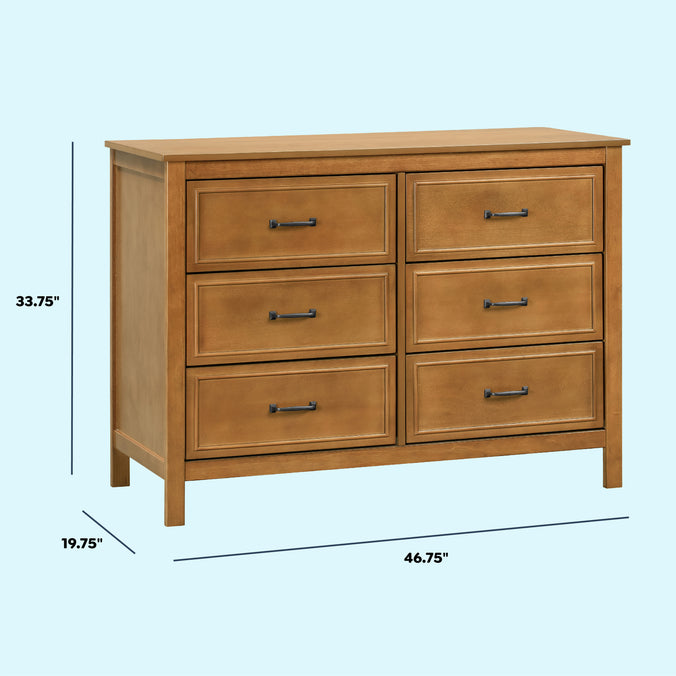 M12826CT,DaVinci,Charlie 6-Drawer Double Dresser in Chestnut
