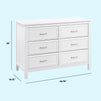 M12826W,DaVinci,Charlie 6-Drawer Double Dresser in White