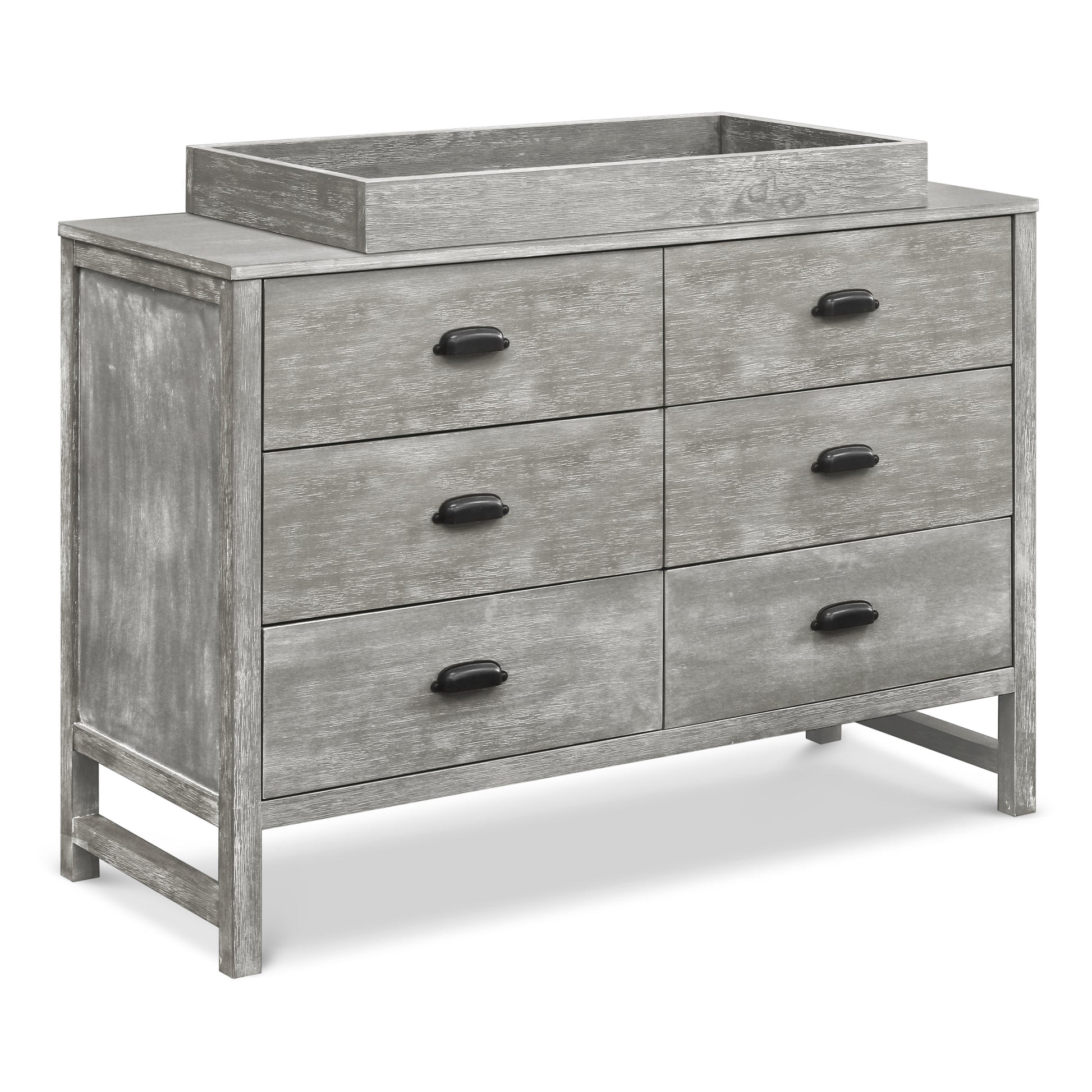 grey 6 drawer double dresser Luca Grey Wood 6-Drawer Dresser