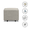 M13985PFTGRY,DaVinci,Davinci Universal Gliding Ottoman in Performance Grey Linen