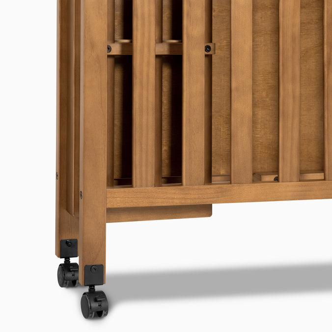 M18198CT,DaVinci,Dylan Folding Portable 3-in-1 MiniCrib and TwinBed in Chestnut