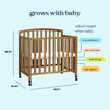 M18198CT,DaVinci,Dylan Folding Portable 3-in-1 MiniCrib and TwinBed in Chestnut