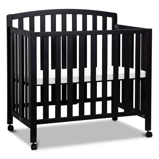 M18198E,DaVinci,Dylan Folding Portable 3-in-1 MiniCrib and TwinBed in Ebony