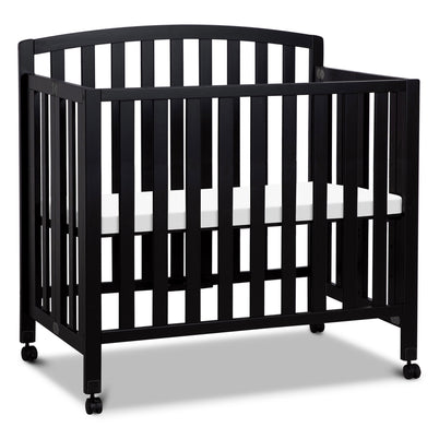 M18198E,DaVinci,Dylan Folding Portable 3-in-1 MiniCrib and TwinBed in Ebony