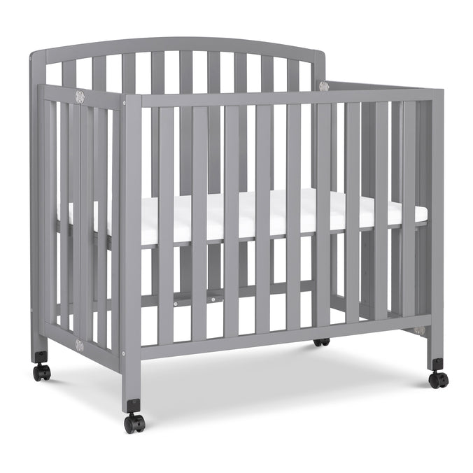 M18198G,DaVinci,Dylan Folding Portable 3-in-1 MiniCrib and TwinBed in Grey