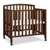 M18198Q,DaVinci,Dylan Folding Portable 3-in-1 MiniCrib and TwinBed in Espresso