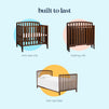 M18198Q,DaVinci,Dylan Folding Portable 3-in-1 MiniCrib and TwinBed in Espresso