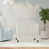 M18198W,DaVinci,Dylan Folding Portable 3-in-1 MiniCrib and TwinBed in White