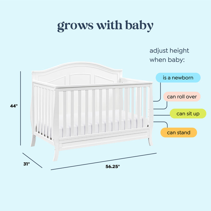 M20101W,DaVinci,Emmett 4-in-1 Convertible Crib in White