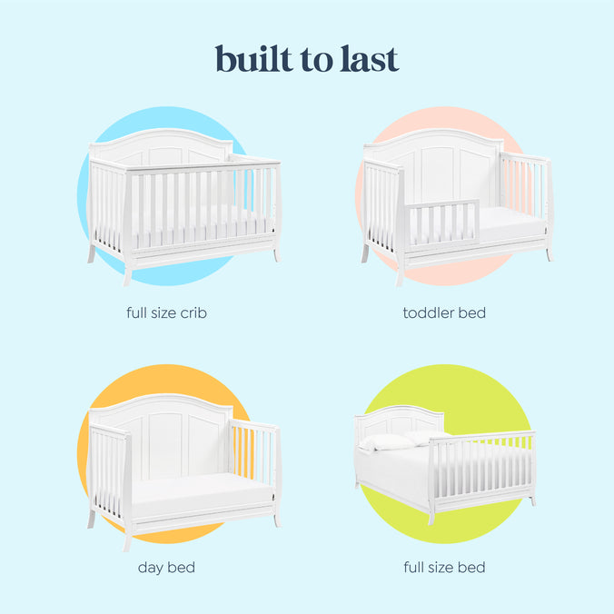 M20101W,DaVinci,Emmett 4-in-1 Convertible Crib in White