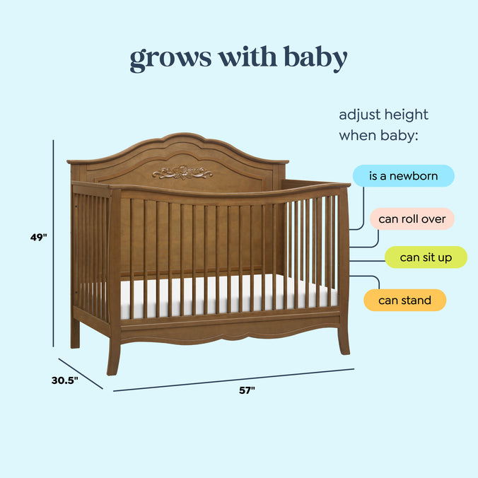 M20801L,DaVinci,Fiona 4-in-1 Convertible Crib in Walnut