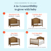 M20801L,DaVinci,Fiona 4-in-1 Convertible Crib in Walnut